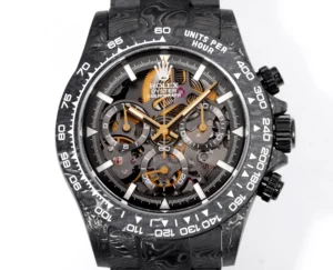 Rolex Cosmograph Daytona black skeleton dial carbon bezel carbon case watch