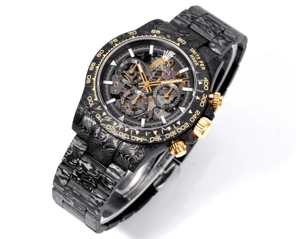 Rolex Daytona 116500LN skeleton dial gold crown carbon fiber bezel carbon fiber case watch