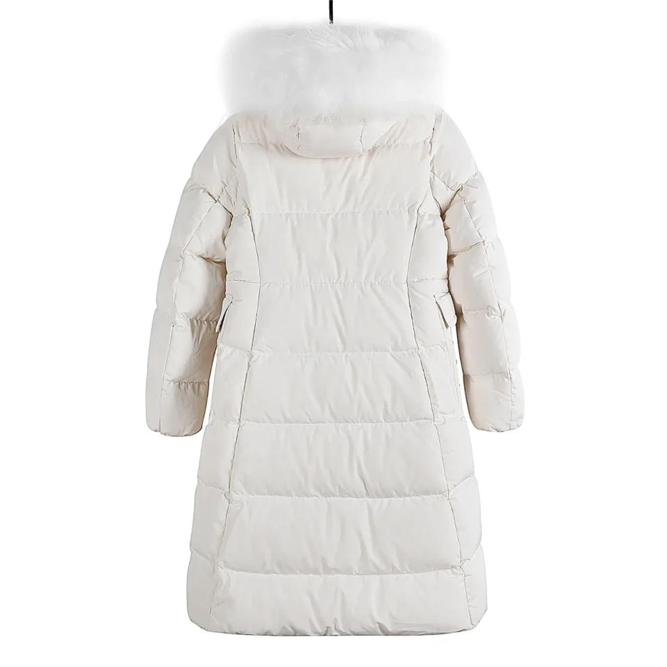 Canada Goose women's parka white nylon fabric with fur-trimmed hood winter coat