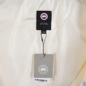 Canada Goose jacket label small size white nylon fabric made in Romania with Arctic Program patch