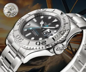 Rolex Yacht-Master 126622 slate dial platinum bezel stainless steel luxury watch with automatic movement visible