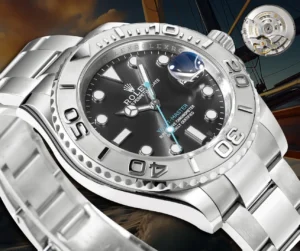 Rolex Yacht-Master 116622 black dial platinum bezel stainless steel luxury watch with automatic movement