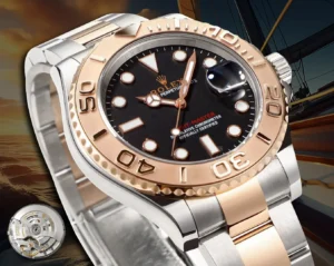 Rolex Yacht-Master 126621 black dial rose gold bezel stainless steel and rose gold watch