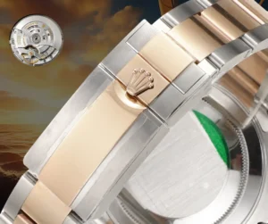 Rolex Datejust 41 two-tone bracelet rose gold center links stainless steel clasp watch band