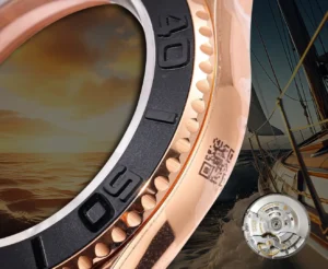 Rolex Yacht-Master 116655 black dial black ceramic bezel rose gold stainless steel watch