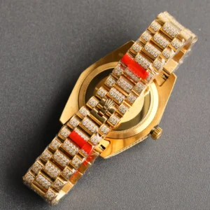 Rolex Day-Date 36 gold dial yellow gold case diamond-encrusted bracelet luxury watch