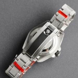 Rolex Submariner 116610LN stainless steel watch with diamond-paved bracelet and black ceramic bezel