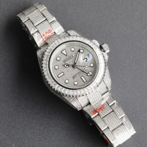 Rolex GMT-Master II diamond dial diamond bezel stainless steel watch with diamond-studded bracelet