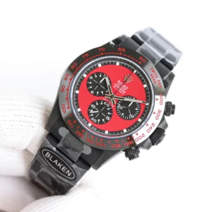 Rolex Daytona Blaken red dial black ceramic bezel black stainless steel watch