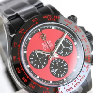 Rolex Daytona 116520 red dial black ceramic bezel stainless steel watch with chronograph subdials