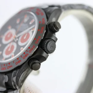 Rolex Daytona black dial red ceramic bezel black stainless steel watch
