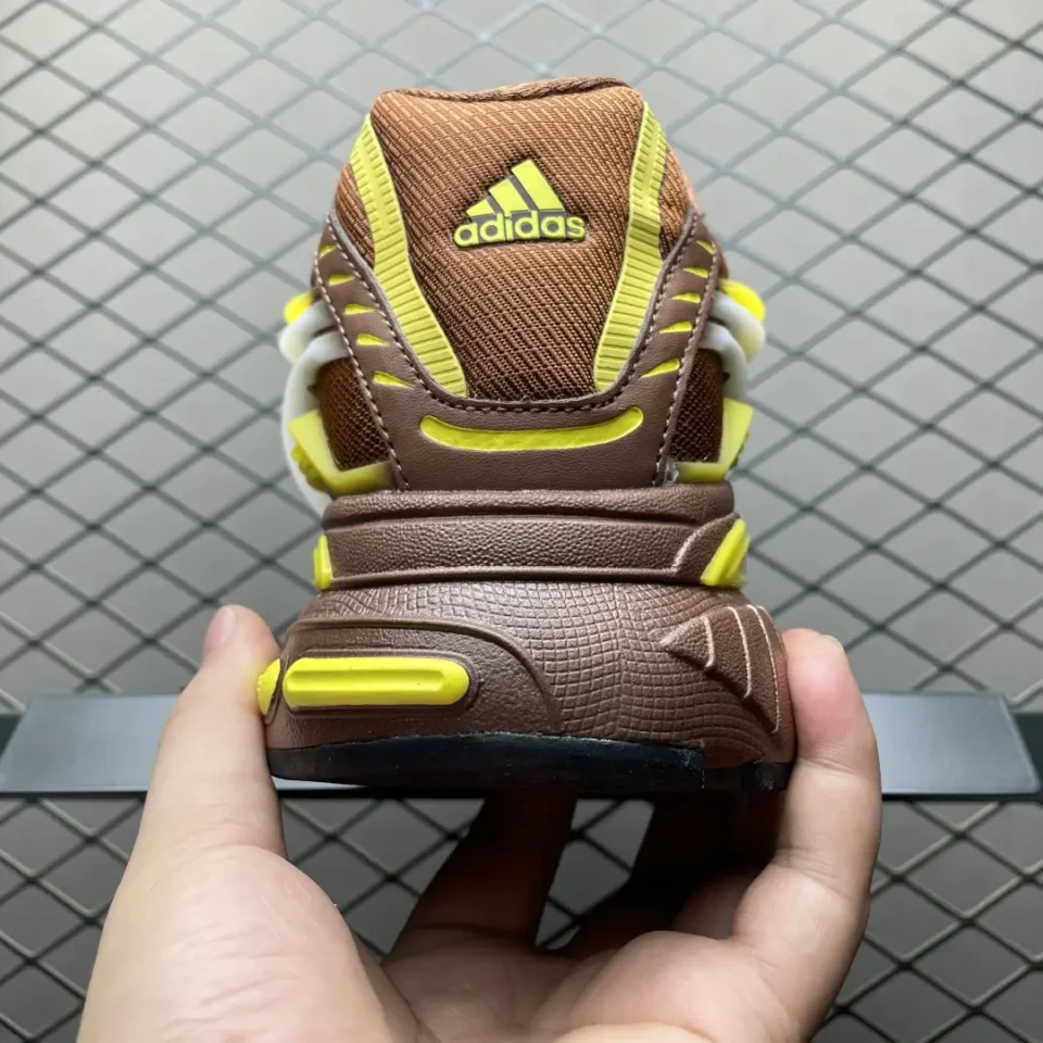 Adidas EQT Gazelle brown yellow synthetic leather sneakers