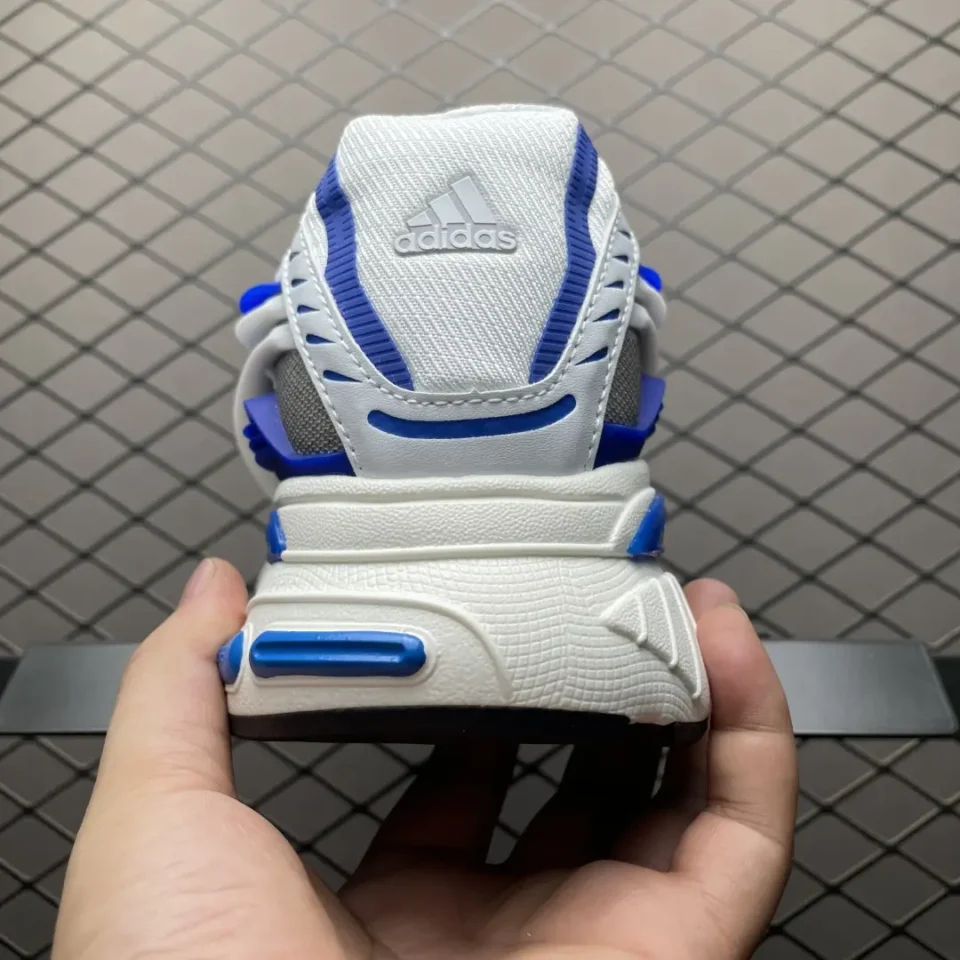 Adidas LXCON white blue black leather mesh sneakers with cushioned sole and retro design