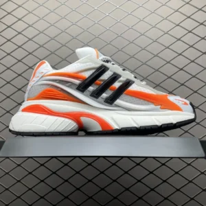 Adidas Temper Run white orange black mesh leather sneakers