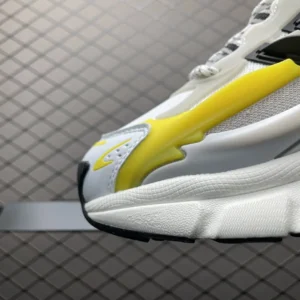 Nike Air Max 270 React white yellow black mesh leather sneakers with cushioned sole