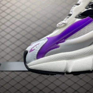 Nike Air Ghost Racer white purple black mesh leather sneakers close-up side view