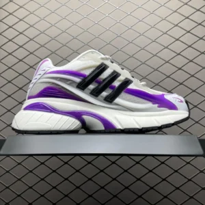 Adidas EQT Gazelle white purple black mesh leather sneakers with cushioned sole and rubber outsole
