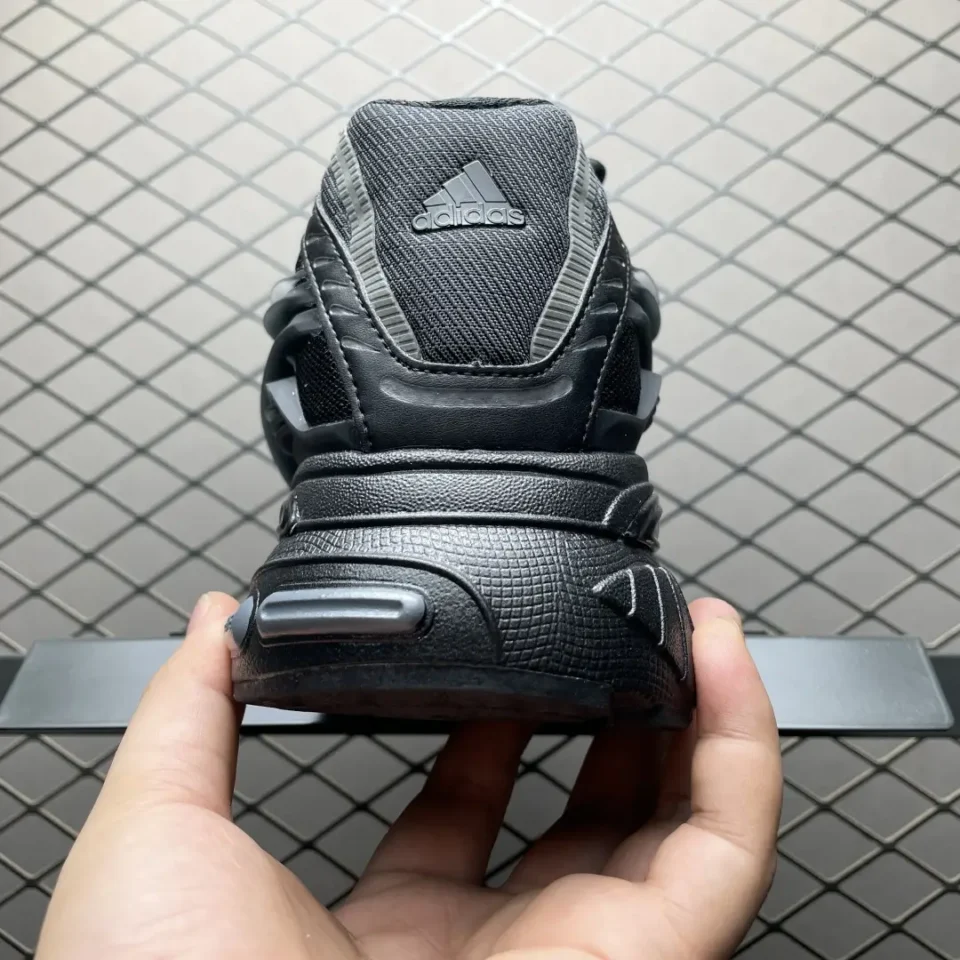 Adidas EQT Gazelle black grey mesh synthetic sneakers with textured sole and logo detail