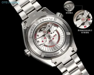 Omega Seamaster Planet Ocean stainless steel case exhibition back stainless steel watch with 600m water resistance