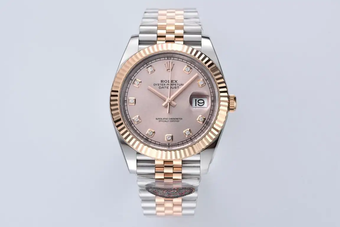 Rolex Datejust 41 Two-Tone Rose Gold Sundust Dial Replica Watch &ndash; 126331-0007