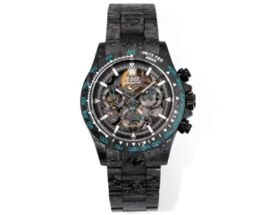 Rolex Daytona DiW Carbon Turquoise Replica Skeleton Watch