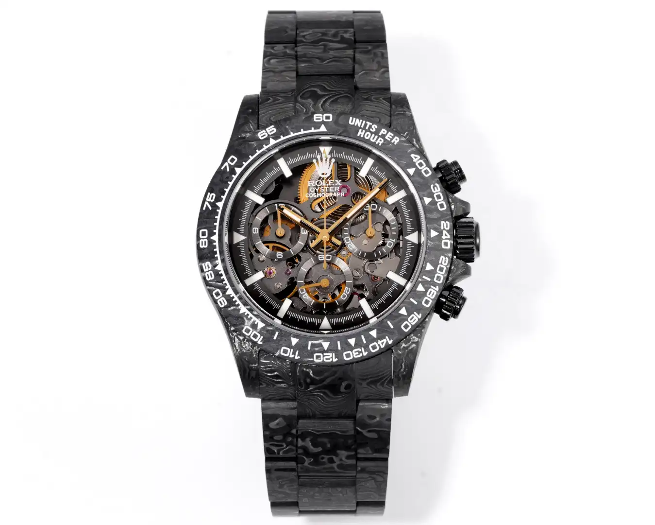 Rolex Daytona Carbon Replica Skeleton Gold Movement – 116500LN-CARBON-GOLD