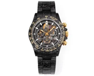 Rolex Daytona ZIF Carbon Shadow Gold Replica Skeleton Watch Engraved Case