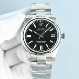 fake rolex oyster perpetual black dial 41mm 124300-0002