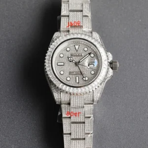 iced rolex gmt replica 40MM Fully Iced Diamond Edition silver bracelet