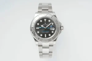 fake rolex yacht master 37 replica rhodium platinum bezel dark slate dial 268622