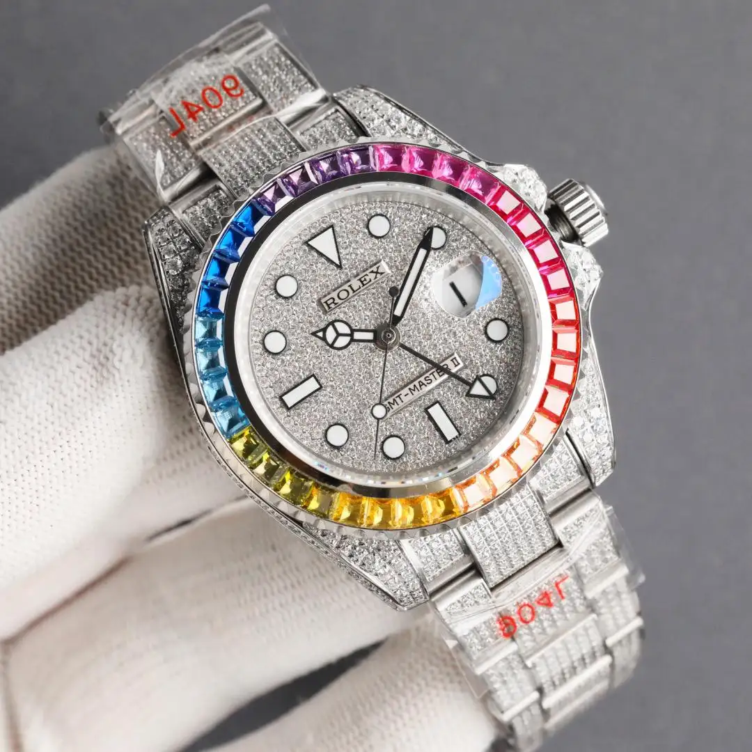 Rolex GMT-Master II Rainbow Iced Out Diamond Dial & Bracelet (126759-0001)