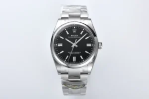 fake rolex oyster perpetual 41 bright black dial replica 124300-0002
