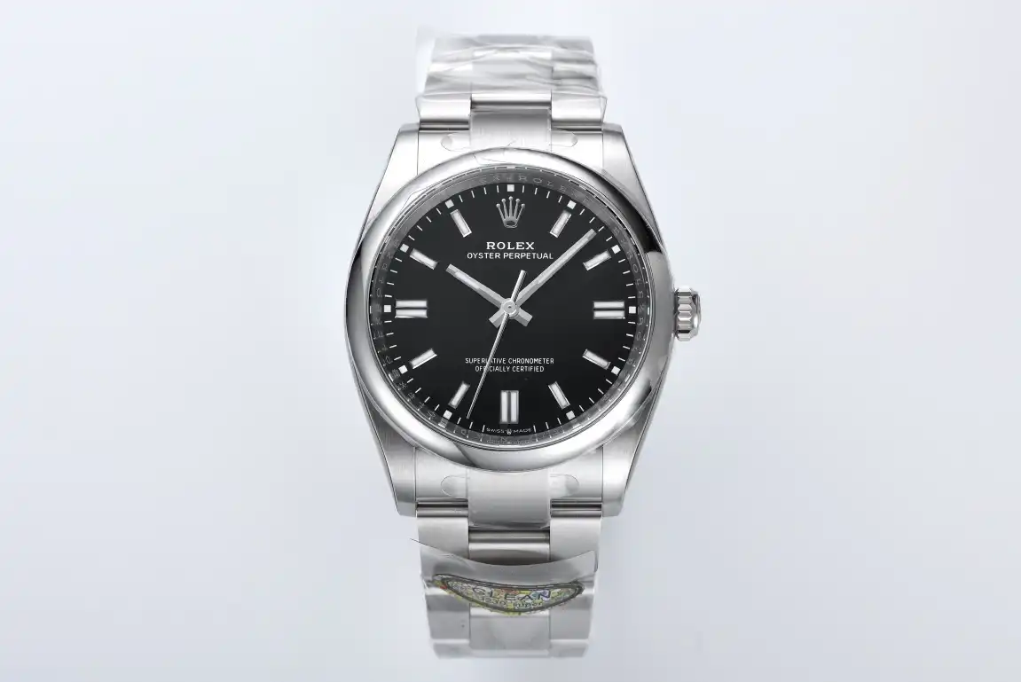 Rolex Oyster Perpetual 41 Bright Black Dial Replica Watch &ndash; 124300-0002