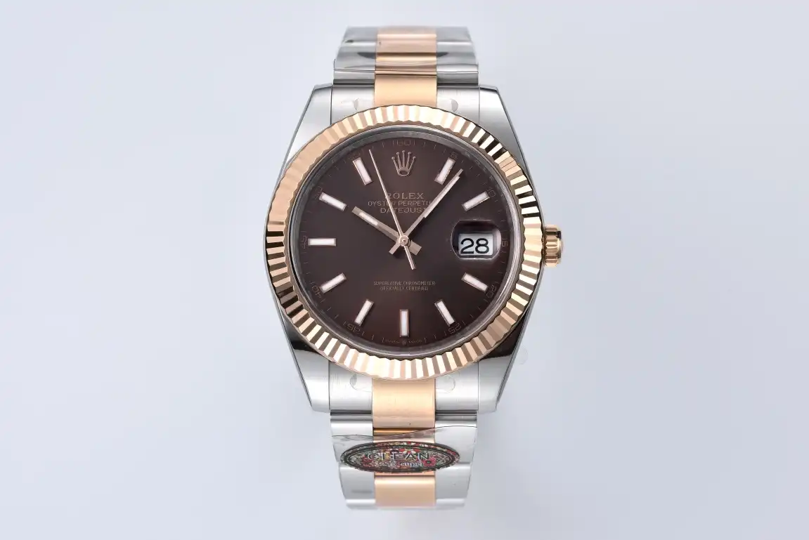 Rolex Datejust 41 Two-Tone Rose Gold Chocolate Dial Oyster 126331-0001