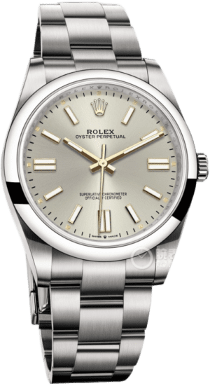 Rolex Oyster Perpetual silver dial stainless steel bezel stainless steel watch