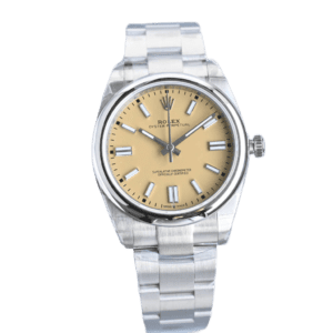 Rolex Oyster Perpetual 124300 beige dial stainless steel bezel stainless steel watch