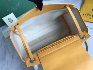 Goyard Saint Louis PM tote bag yellow leather canvas interior medium size luxury handbag