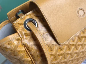 Goyard Saint Louis PM yellow monogram canvas tote bag leather trim silver hardware