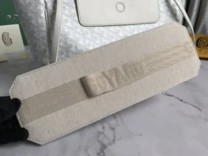 Goyard Saint Louis GM large tote bag white coated canvas leather trim detachable strap