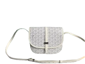 Goyard Saint Louis small crossbody bag white coated canvas leather trim