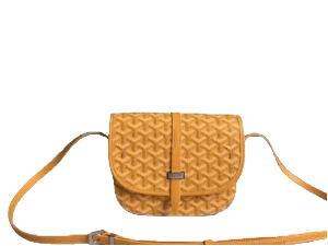Goyard Saigon crossbody bag small yellow canvas leather trim