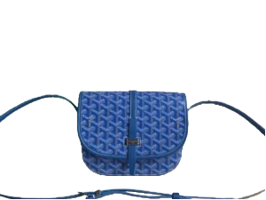 Goyard Saint Louis PM small crossbody bag blue chevron canvas leather trim