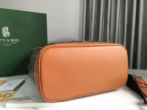 Goyard Saint Louis GM bag brown leather and signature coated canvas with adjustable strap