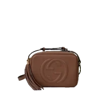 Gucci Soho Disco bag small brown leather crossbody with embossed logo and tassel detail
