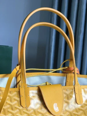 Goyard Saint Louis PM tote bag yellow canvas and leather medium size luxury handbag