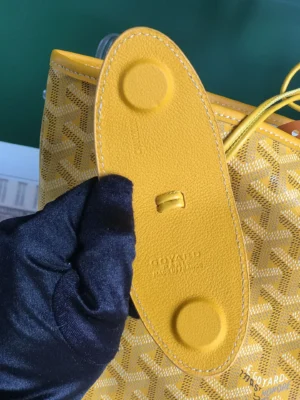 Goyard St. Louis GM Tote Yellow color coated canvas leather trim bag with signature chevron pattern