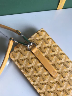Goyard Saint Louis PM tote bag yellow monogram canvas leather trim