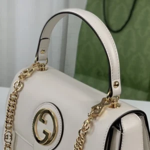 Gucci Jackie 1961 small white leather shoulder bag gold chain strap and logo buckle