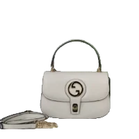 Gucci Small Shoulder Bag white leather gold-tone hardware detachable strap