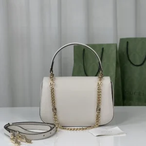 Gucci Jackie 1961 small shoulder bag white leather gold chain strap elegant design